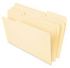 A Picture of product UNV-16420 Universal® Deluxe Heavyweight File Folders 1/3-Cut Tabs: Assorted, Legal Size, 0.75" Expansion, Manila, 50/Pack