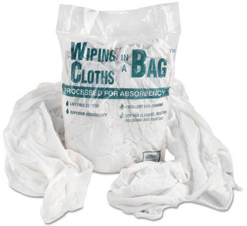 United Facility Supply Wiping Cloths in a Bag™, Cotton, White, 1lb Pack