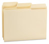 A Picture of product SMD-10395 Smead™ SuperTab® Reinforced Guide Height Top Tab Folders 1/3-Cut Tabs: Assorted, Letter Size, 0.75" Expansion, Manila, 100/Box