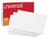A Picture of product UNV-47250 Universal® Recycled Index Strong 2 Pt. Stock Cards Ruled 5 x 8, White, 100/Pack