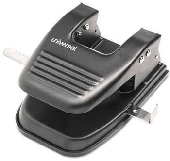 Universal® Two-Hole Punch 30-Sheet 9/32" Holes, Black