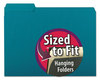 A Picture of product SMD-10291 Smead™ Interior File Folders 1/3-Cut Tabs: Assorted, Letter Size, 0.75" Expansion, Teal, 100/Box