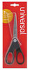 A Picture of product UNV-92008 Universal® Stainless Steel Office Scissors Pointed Tip, 7" Long, 3" Cut Length, Black Straight Handle