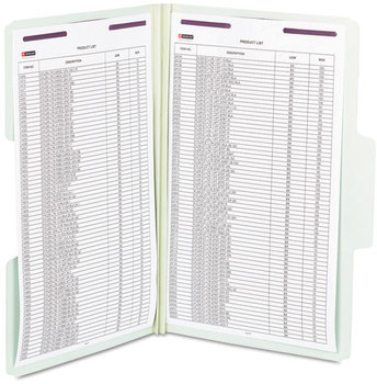 Smead™ SuperTab® Pressboard Fastener Folders with SafeSHIELD® Coated Fasteners Two 2" Expansion, Legal Size, Gray-Green, 25/Box