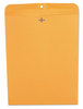 A Picture of product UNV-35270 Business Source Kraft Clasp Envelope #110, Square Flap, Clasp/Gummed Closure, 12 x 15.5, 28 lb, Brown 100/Box