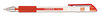 A Picture of product UNV-39512 Universal™ Comfort Grip® Gel Stick Roller Ball Pen Medium 0.7 mm, Red Ink, Clear/Red Barrel, Dozen