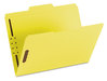 A Picture of product SMD-12940 Smead™ Top Tab Colored Fastener Folders 0.75" Expansion, 2 Fasteners, Letter Size, Yellow Exterior, 50/Box
