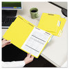 A Picture of product SMD-12940 Smead™ Top Tab Colored Fastener Folders 0.75" Expansion, 2 Fasteners, Letter Size, Yellow Exterior, 50/Box