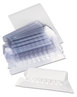 A Picture of product UNV-42215 Universal® Hanging File Folder Plastic Index Tabs 1/5-Cut, Clear, 2.25" Wide, 25/Pack