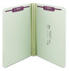 A Picture of product SMD-19910 Smead™ Expanding Recycled Pressboard Fastener Folders with SafeSHIELD® Coated Fasteners Straight Tabs, Two 2" Expansion, Legal Size, Gray-Green, 25/Box