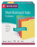 A Picture of product SMD-11993 Smead™ Reinforced Top Tab Colored File Folders 1/3-Cut Tabs: Assorted, Letter Size, 0.75" Expansion, Colors, 100/Box