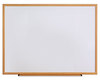 A Picture of product UNV-43620 Universal® Deluxe Melamine Dry Erase Board 96 x 48, White Surface, Oak Fiberboard Frame