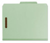 A Picture of product SMD-13723 Smead™ 100% Recycled Pressboard Classification Folders 2" Expansion, 1 Divider, 4 Fasteners, Letter Size, Gray-Green, 10/Box