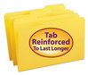 A Picture of product SMD-17934 Smead™ Reinforced Top Tab Colored File Folders 1/3-Cut Tabs: Assorted, Legal Size, 0.75" Expansion, Yellow, 100/Box