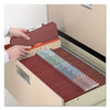 A Picture of product SMD-19023 Smead™ 100% Recycled Pressboard Classification Folders 2" Expansion, 2 Dividers, 6 Fasteners, Legal Size, Red Exterior, 10/Box