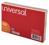 A Picture of product UNV-47236 Universal® Recycled Index Strong 2 Pt. Stock Cards Ruled, 4 x 6, Assorted, 100/Pack
