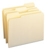 A Picture of product SMD-10339 Smead™ 100% Recycled Manila Top Tab File Folders 1/3-Cut Tabs: Assorted, Letter Size, 0.75" Expansion, 100/Box