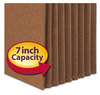 A Picture of product SMD-73395 Smead™ Redrope TUFF® Pocket Drop-Front File Pockets with Fully Lined Gussets 7" Expansion, Letter Size, 5/Box