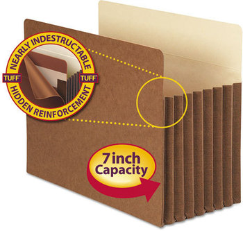 Smead™ Redrope TUFF® Pocket Drop-Front File Pockets with Fully Lined Gussets 7" Expansion, Letter Size, 5/Box
