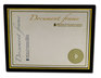 A Picture of product UNV-76849 Universal® Document Frames All Purpose Frame, 8.5 x 11 Insert, Black/Gold, 3/Pack