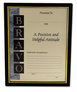 A Picture of product UNV-76849 Universal® Document Frames All Purpose Frame, 8.5 x 11 Insert, Black/Gold, 3/Pack