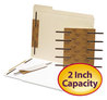 A Picture of product SMD-68215 Smead™ Reinforced Self-Adhesive Fasteners Two-Prong Fastener Base and Compressor Sets, 2" Capacity, 2.75" Center to Brown, 100/Box