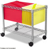 A Picture of product SAF-5201BL Safco® Wire Mobile File Metal, 1 Shelf, 2 Bins, 14" x 24" 20.5", Black
