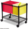 A Picture of product SAF-5201BL Safco® Wire Mobile File Metal, 1 Shelf, 2 Bins, 14" x 24" 20.5", Black