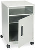 A Picture of product SAF-1871GR Safco® Steel Machine Stand with Open Storage Compartment w/Open Wood, 4 Shelves, 1 Bin, 15.25x17.25x27.25, Gray, Ships in 1-3 Business Days
