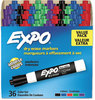 A Picture of product SAN-80003 EXPO® Low-Odor Dry-Erase Marker,  Chisel Tip, Blue, Dozen