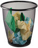 A Picture of product SAF-9717BL Safco® Onyx™ Round Mesh Wastebaskets,  Steel Mesh, 5gal, Black