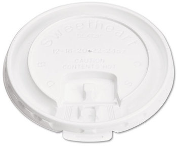 SOLO® Cup Company Lift Back & Lock Tab Lids for Paper Cups, 10oz, White, 1000/Carton