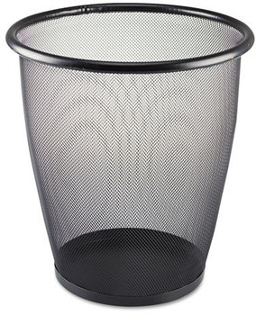 Safco® Onyx™ Round Mesh Wastebaskets,  Steel Mesh, 5gal, Black