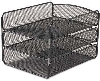 Safco® Onyx™ Desk Tray 3 Sections, Letter Size Files, 9.25" x 11.75" 8", Black