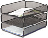 A Picture of product SAF-3271BL Safco® Onyx™ Desk Tray 3 Sections, Letter Size Files, 9.25" x 11.75" 8", Black