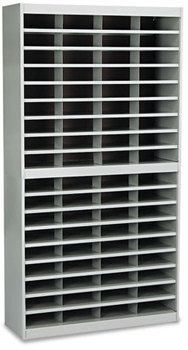 Safco® E-Z Stor® Literature Organizers with Steel Frames and Shelves,  72 Sections, 37 1/2 x 12 3/4 x 71, Gray