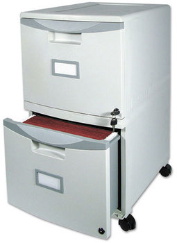 Storex Two-Drawer Mobile Filing Cabinet,  14-3/4w x 18-1/4d x 26h, Gray