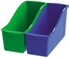 A Picture of product STX-70105U06C Storex Interlocking Plastic Book Bins. 4 3/4 X 12 5/8 X 7 in. 5 Color Set.
