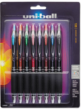 uni-ball® Signo 207™ Retractable Gel Pen,  Assorted Ink, Medium, 8/Set