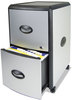 A Picture of product STX-61351U01C Storex Mobile Filing Cabinet with Metal Siding,  Metal Siding, 19w x 15d x 23h, Silver/Black