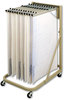A Picture of product SAF-5026 Safco® Steel Sheet File Mobile Stand Rack, 12 Pivot Brackets, 27w x 37.5d 61.5h, Sand