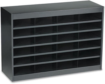 Safco® E-Z Stor® Literature Organizers with Steel Frames and Shelves,  24 Sections, 37 1/2 x 12 3/4 x 25 3/4, Black