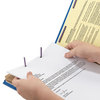 A Picture of product SMD-19035 Smead™ Six-Section Colored Pressboard Top Tab Classification Folders with SafeSHIELD® Coated Fasteners Six 2 Dividers, Legal Size, Dark Blue, 10/Box