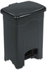 A Picture of product SAF-9710BL Safco® Plastic Step-On Receptacle,  Rectangular, Plastic, 4gal, Black