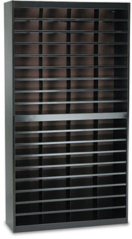 Safco® E-Z Stor® Literature Organizers with Steel Frames and Shelves,  72 Sections, 37 1/2 x 12 3/4 x 71, Black