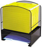 A Picture of product SAF-3260BL Safco® Onyx™ Mesh Desktop Hanging File With Two Horizontal Trays 3 Sections, Letter Size, 10.75" Long, Black