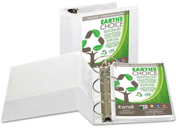 Samsill® Earth's Choice™ Biobased + Biodegradable Round Ring View Binder,  5" Cap, White