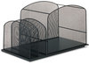 A Picture of product SAF-3259BL Safco® Onyx™ Mesh Desktop Hanging File With Two Upright Sections 3 Letter Size, 11.5" Long, Black