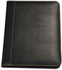 A Picture of product SAM-71710 Samsill® Contrast Stitch Leather Padfolio,  8 1/2 x 11, Leather, Black