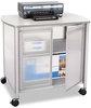 A Picture of product SAF-1859GR Safco® Impromptu® Deluxe Machine Stand with Doors Engineered Wood, 3 Shelves, 34.75" x 25.5" 30.75", Gray